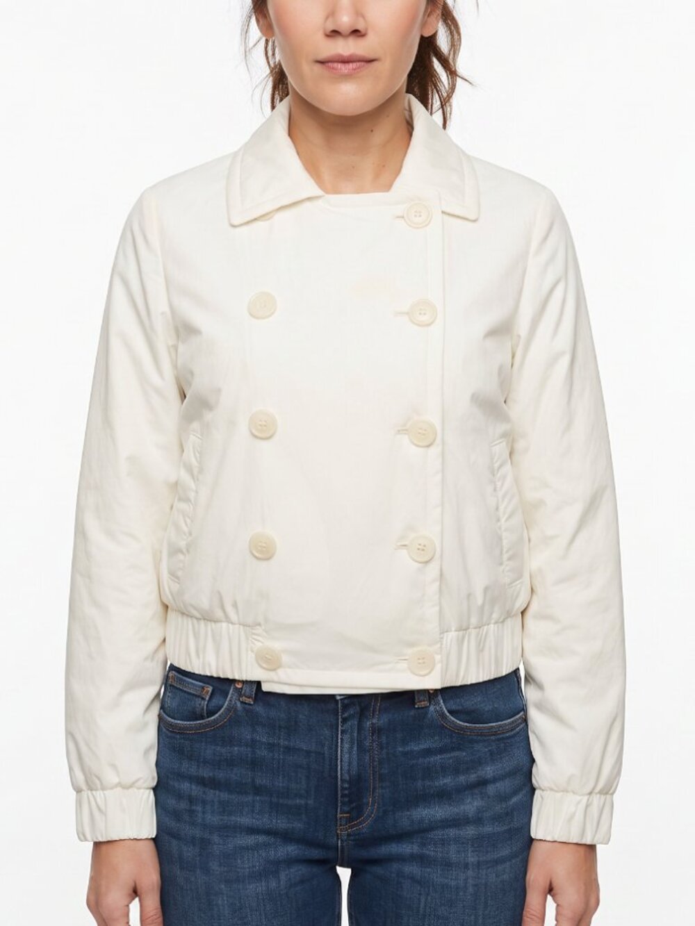 Vintage Y2K 90'S MARTIN + OSA White Puffer Double Breast Button Coat Jacket S